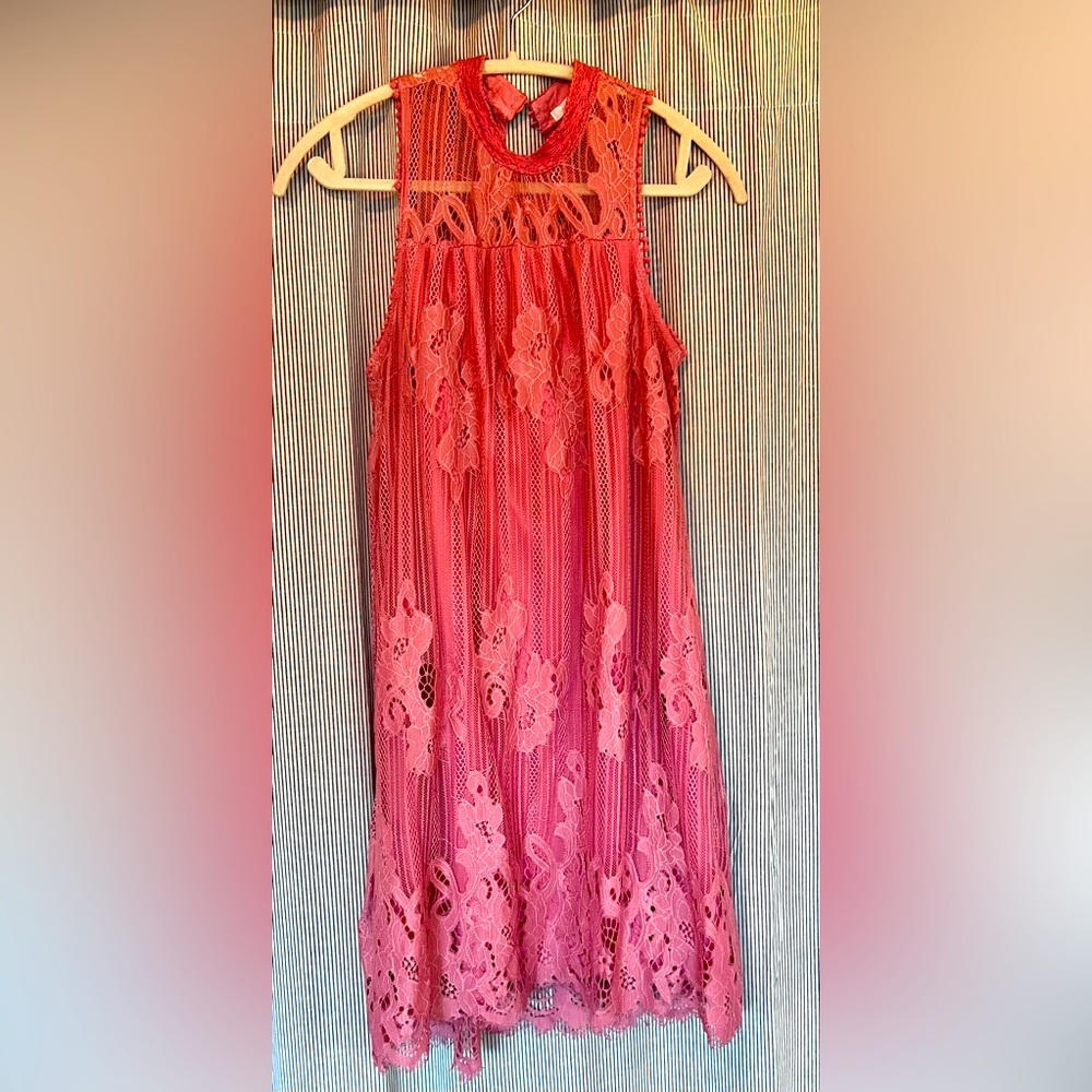 Pretty pink, lacy dress, size small